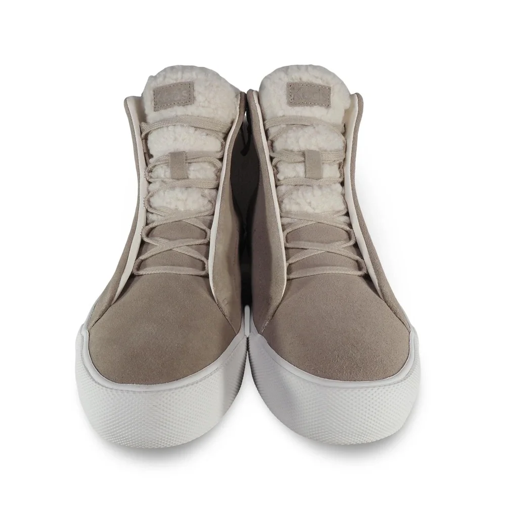 Keds Remi Mid Suede Sherpa Sneakers Womens 10 Taupe WH68101 Casual Mid Top Shoes